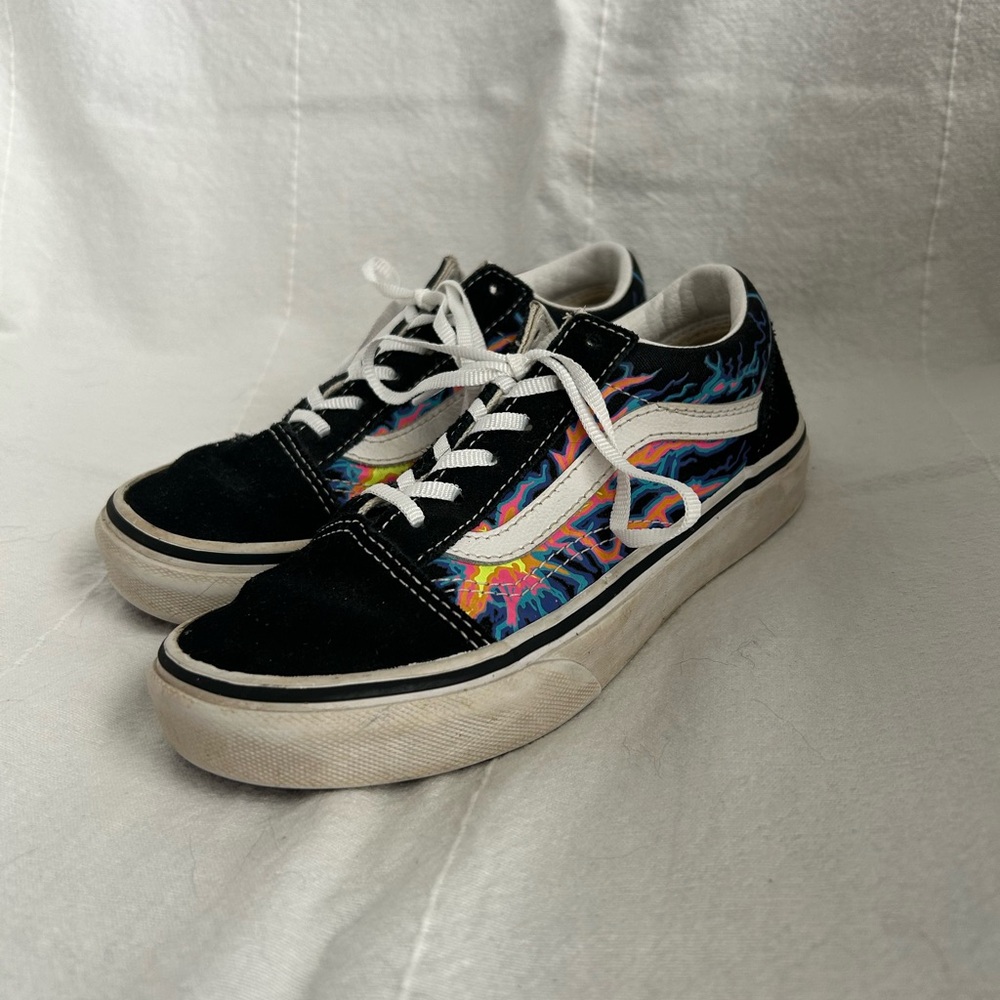 Vans Kids Black and Multicolor Sneakers